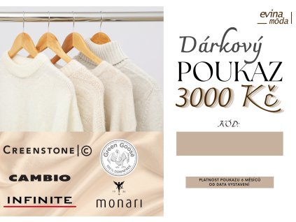 Dárkový poukaz 3000 Kč
