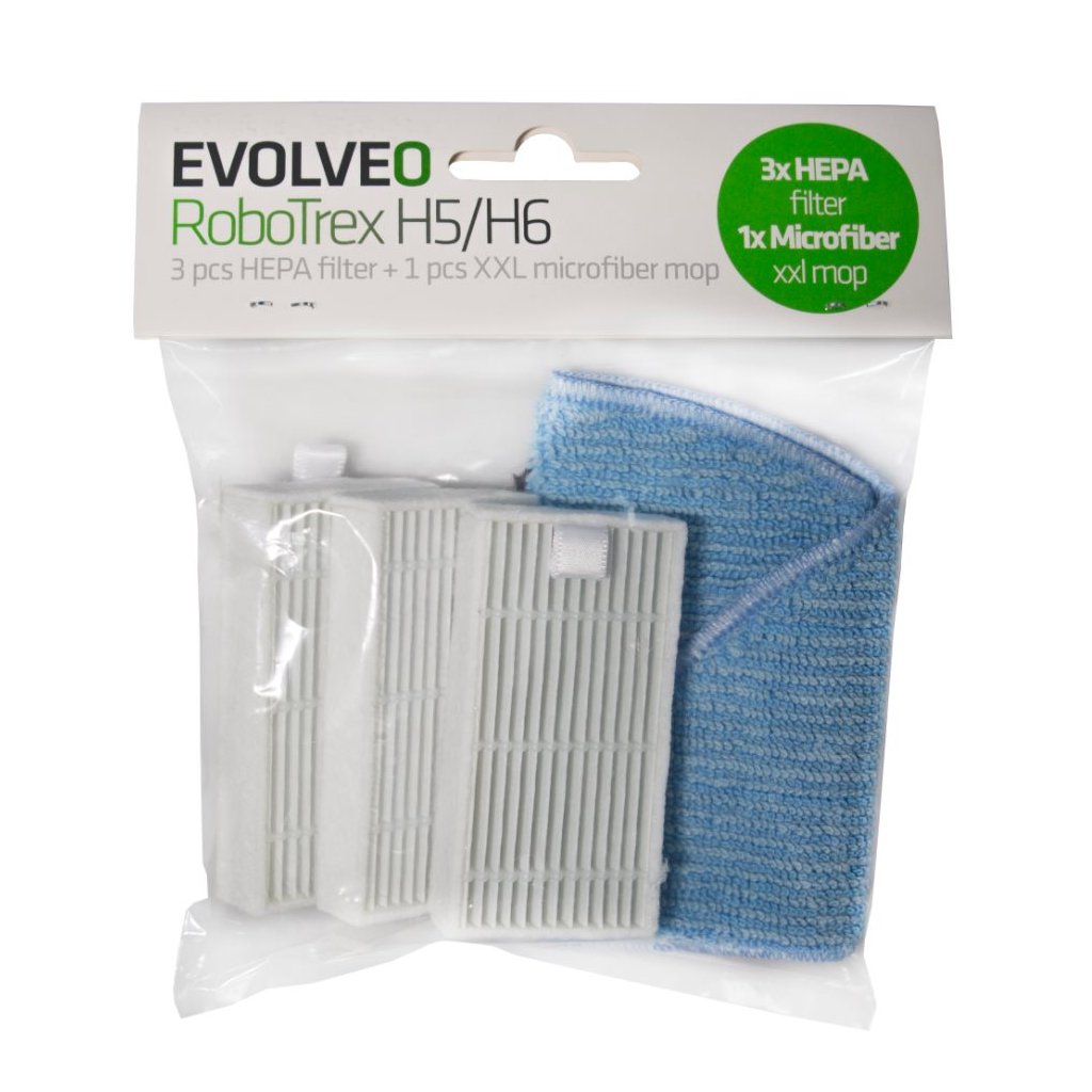 EVOLVEO 3 ks HEPA filtr + 1 ks XXL mop z mikrovlákna pro RoboTrex H5,H6