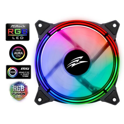 EVOLVEO 12RS, ventilátor, 120mm, 4pin molex, ARGB ring, master, černý