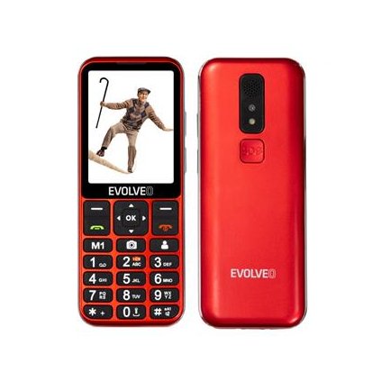 !ROZBALENO! EVOLVEO EasyPhone LT, mobilní telefon pro seniory s nabíjecím stojánkem (červený)