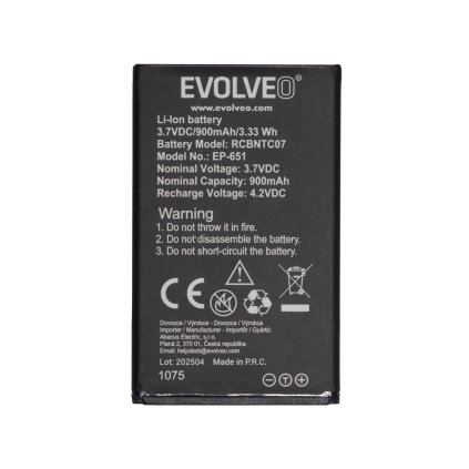 EVOLVEO orig. baterie 900 mAh pro EasyPhone XG (EP-650)