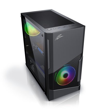 !ROZBALENO! EVOLVEO M5, skříň mATX, 2x RGB ventilátor, sklo