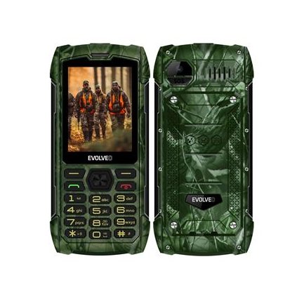 !ROZBALENO! EVOLVEO StrongPhone H1, vodotěsný odolný Dual SIM telefon, lovecká kamufláž