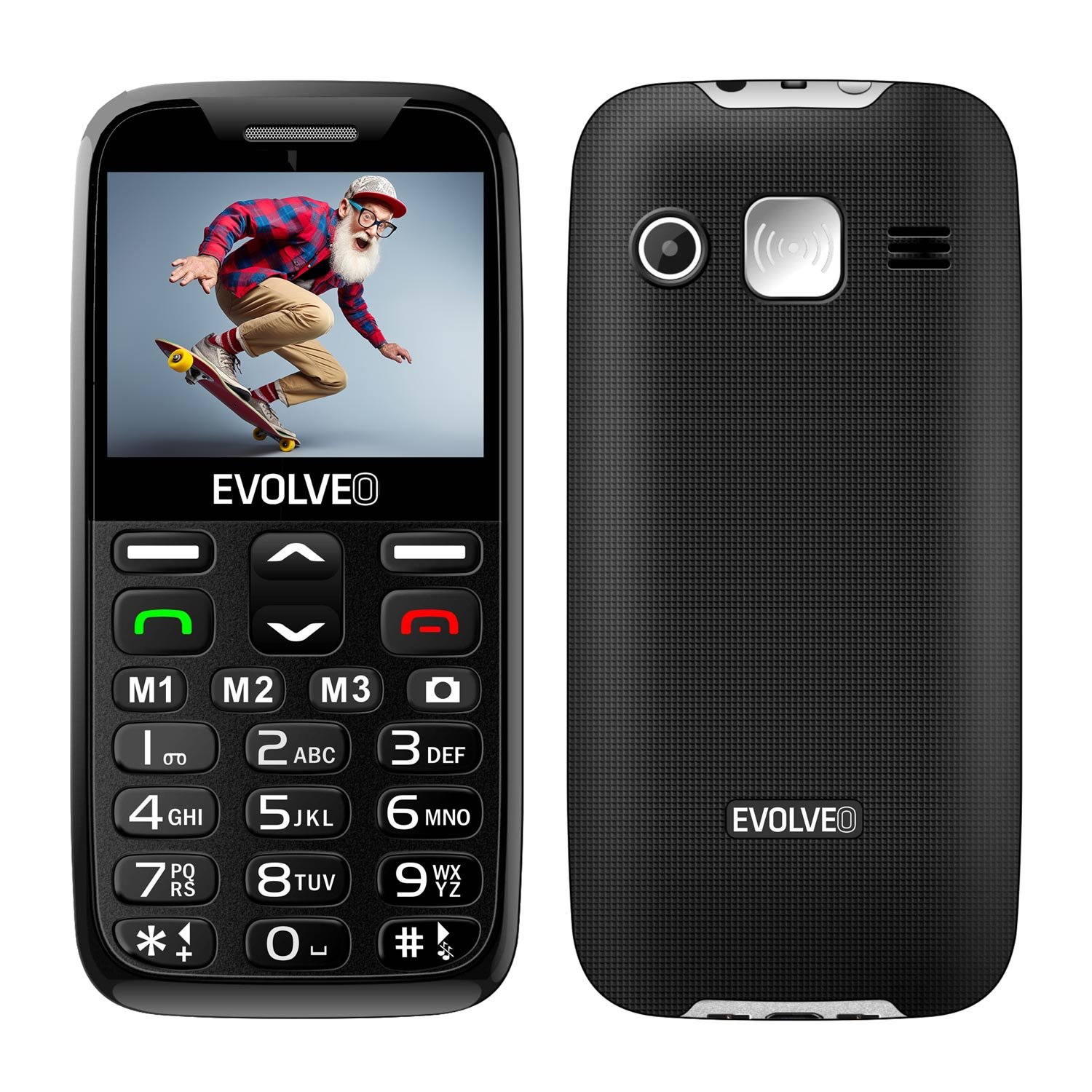 Levně EVOLVEO EasyPhone XD, mobilní telefon pro seniory s nabíjecím stojánkem (černá barva)