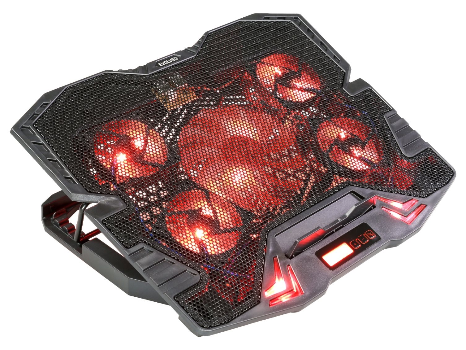 Levně EVOLVEO Ania 5R, chladicí podstavec pro notebook, červené podsvícení