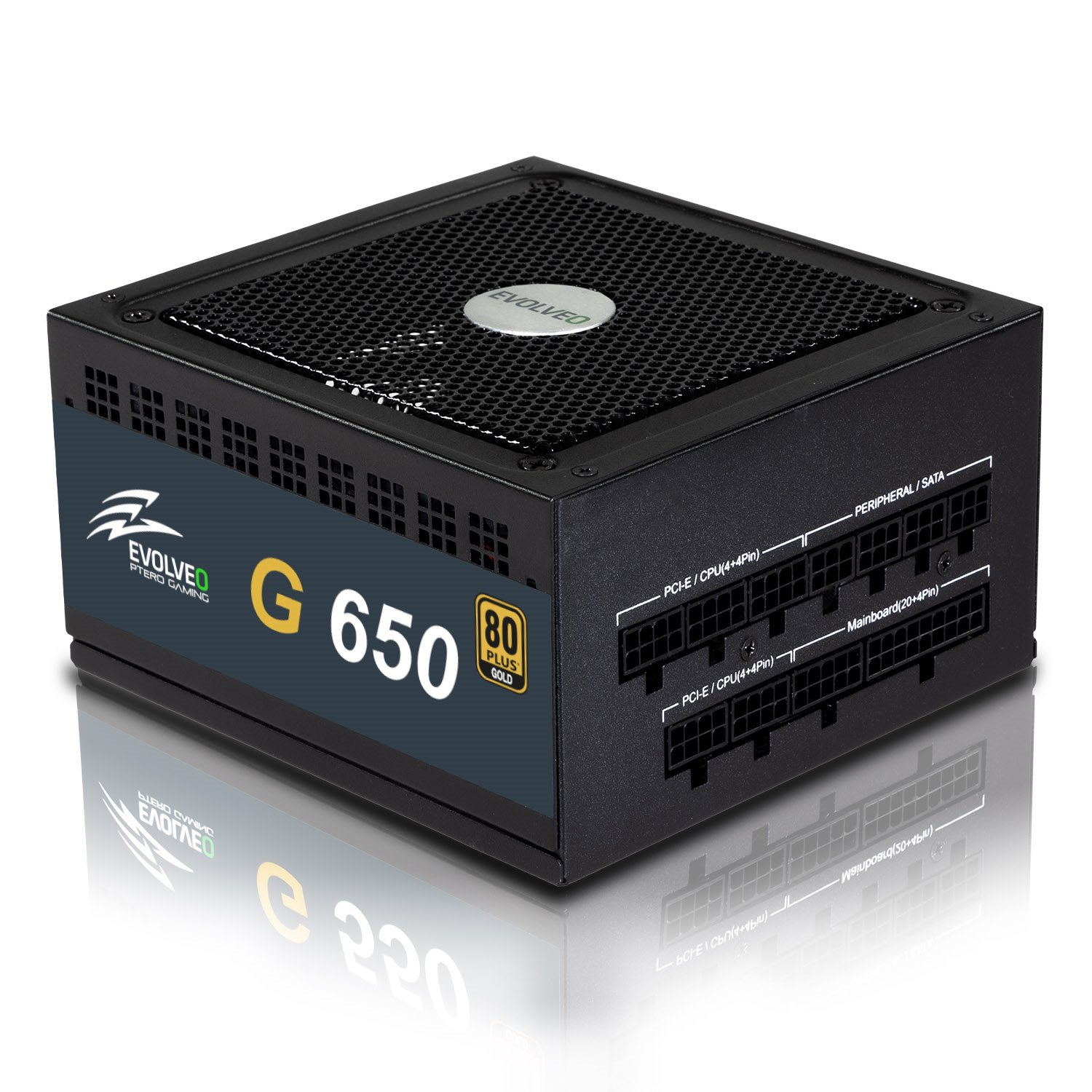 Levně EVOLVEO G650 zdroj 650W, 80+ GOLD, 90% účinnost, aPFC, 140mm ventilátor, retail