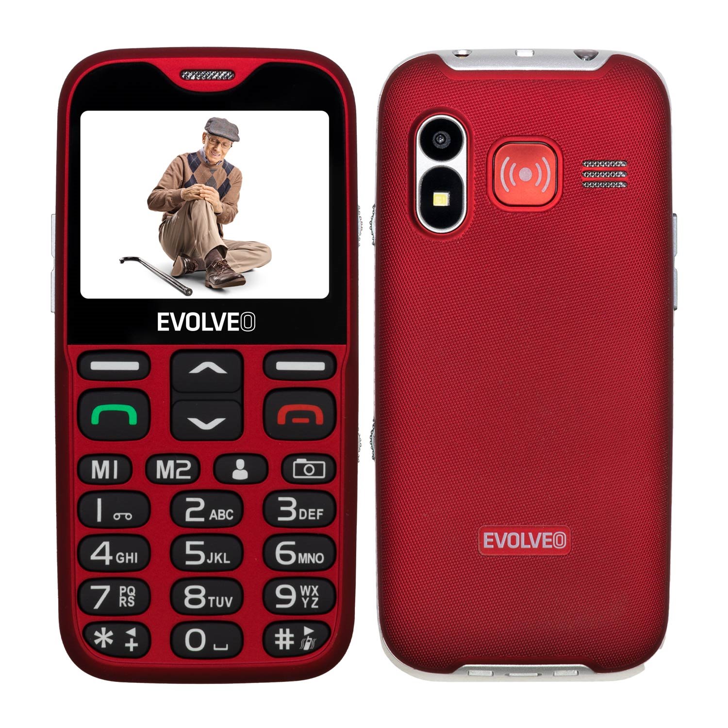 Levně EVOLVEO EasyPhone XG, mobilní telefon pro seniory s nabíjecím stojánkem (červená barva)