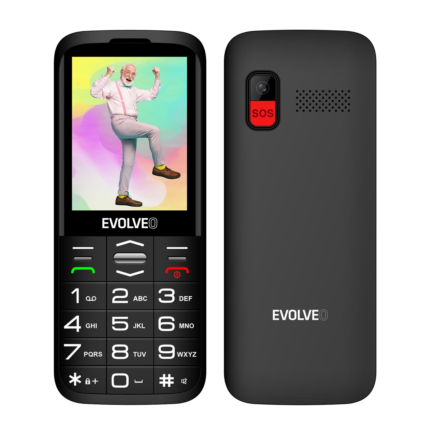 Levně EVOLVEO EasyPhone XO, mobilní telefon pro seniory s nabíjecím stojánkem (černá barva)