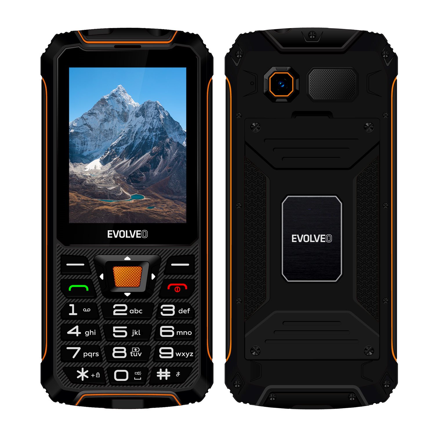 Levně EVOLVEO StrongPhone Z6, vodotěsný odolný Dual SIM telefon, černo-oranžová