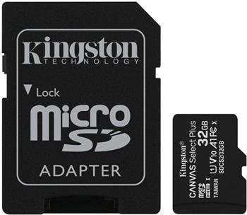 Levně ROZBALENO KINGSTON 32GB microSDHC CANVAS Plus Memory Card 100MB read - UHS-I class 10 Gen 3