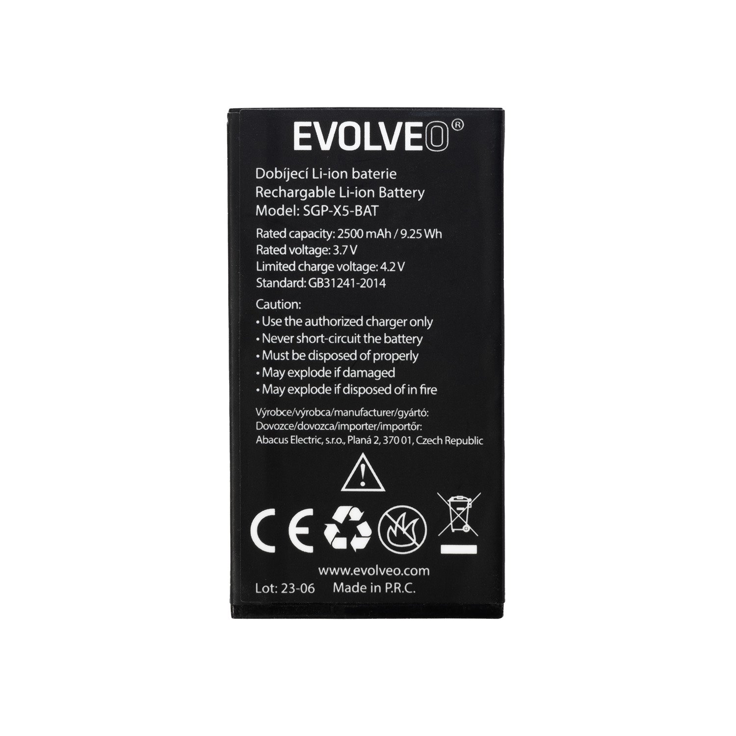 EVOLVEO orig. baterie 2500 mAh pro StrongPhone X5