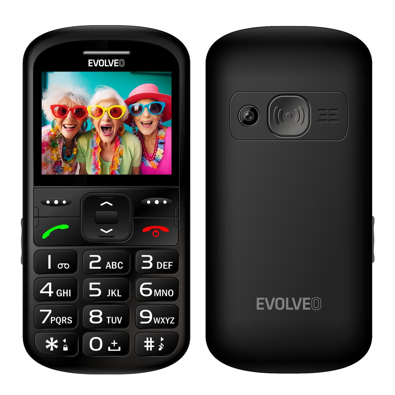 EVOLVEO EasyPhone XS, mobilní telefon pro seniory, černý
