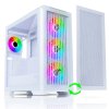 EVOLVEO Ptero Q2W+, skříň ATX, 4x ARGB ventilátor, 2x čelní panel - sklo /mřížka, bílá