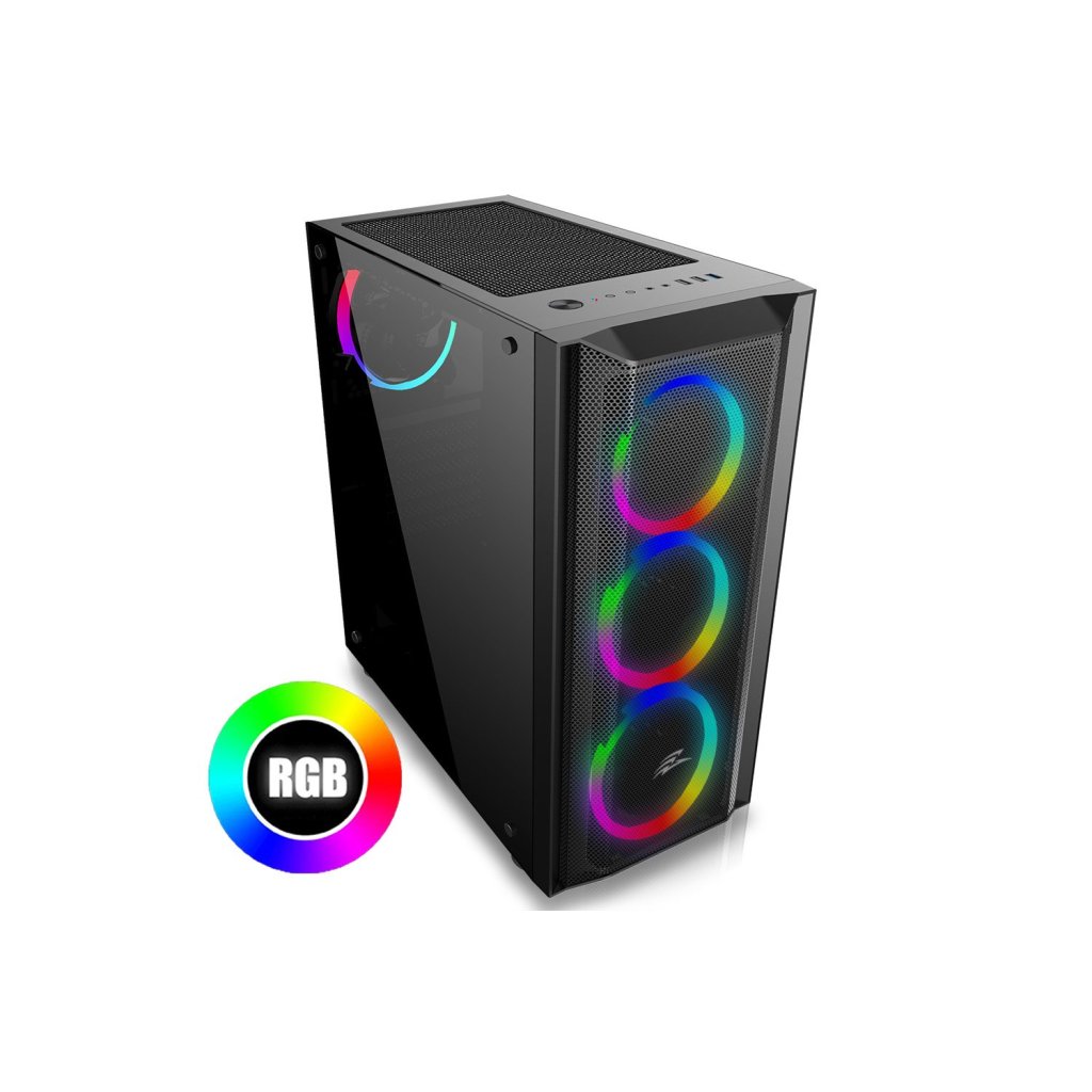 EVOLVEO Ptero Q1, számítógépház ATX, 4x RGB ventilátor