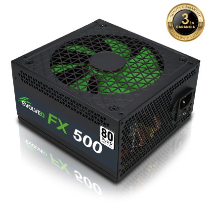 EVOLVEO FX 500, 500W ATX tápegység, 14cm, halk, 80+ White, 3 év garancia