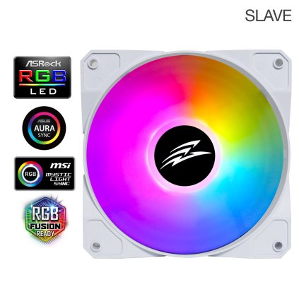 EVOLVEO 12FSW ventilátor 120mm, ARGB, fehér keret, slave