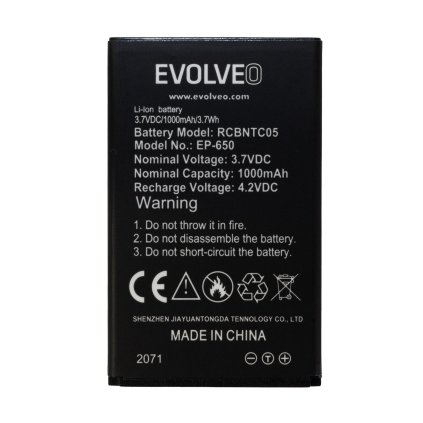 EVOLVEO eredeti 1000 mAh akkumulátor EasyPhone XG készülékhez
