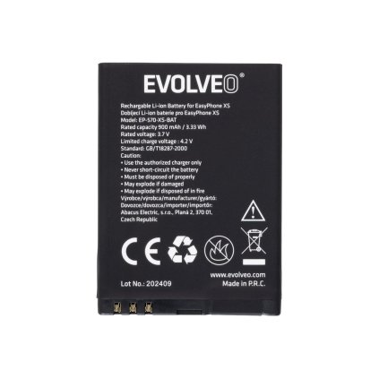 EVOLVEO eredeti 900 mAh akkumulátor EasyPhone ID/XS készülékhez (EP-400/550/570)