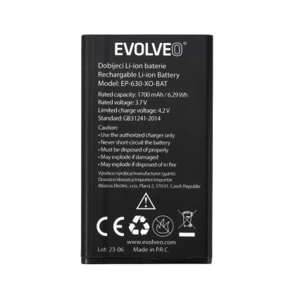 EVOLVEO eredeti akkumulátor 1700 mAh az EasyPhone XO készülékhez