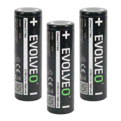 EVOLVEO LiPower 217 Max 5000 – 21700-as lítium-ion akkumulátor (3,7 V / 5000 mAh) 3 db