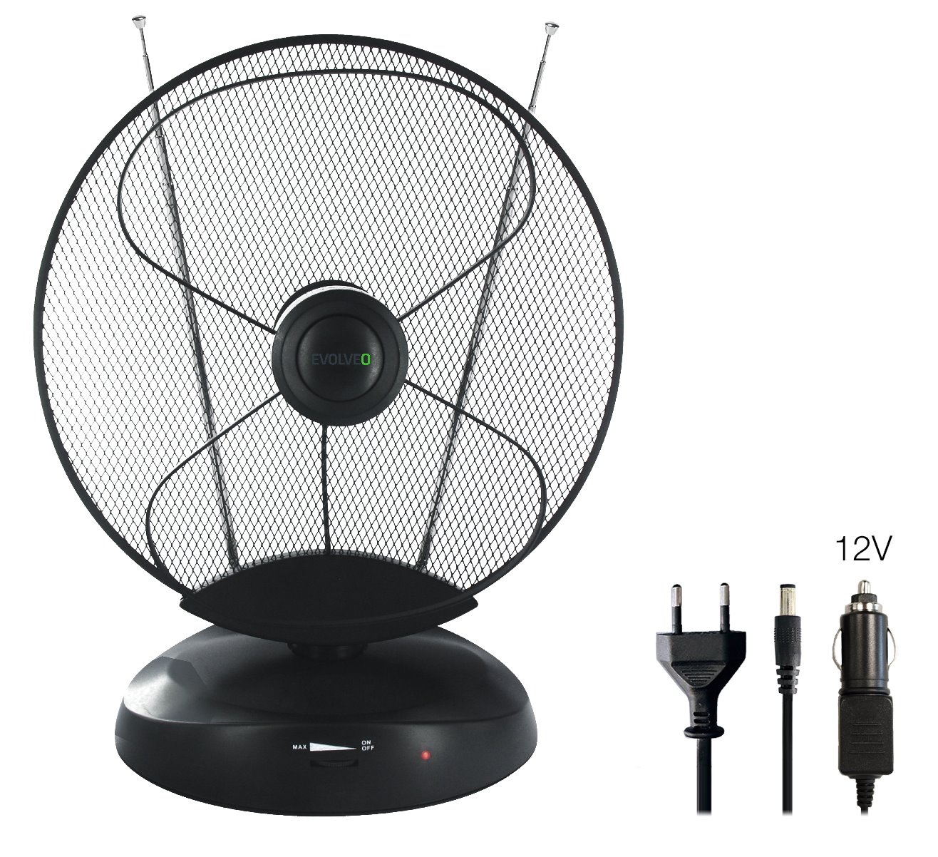 EVOLVEO Xany 4 LTE 230 / 12 V, 50 dBi aktív beltéri antenna DVB-T/T2, LTE szűrő