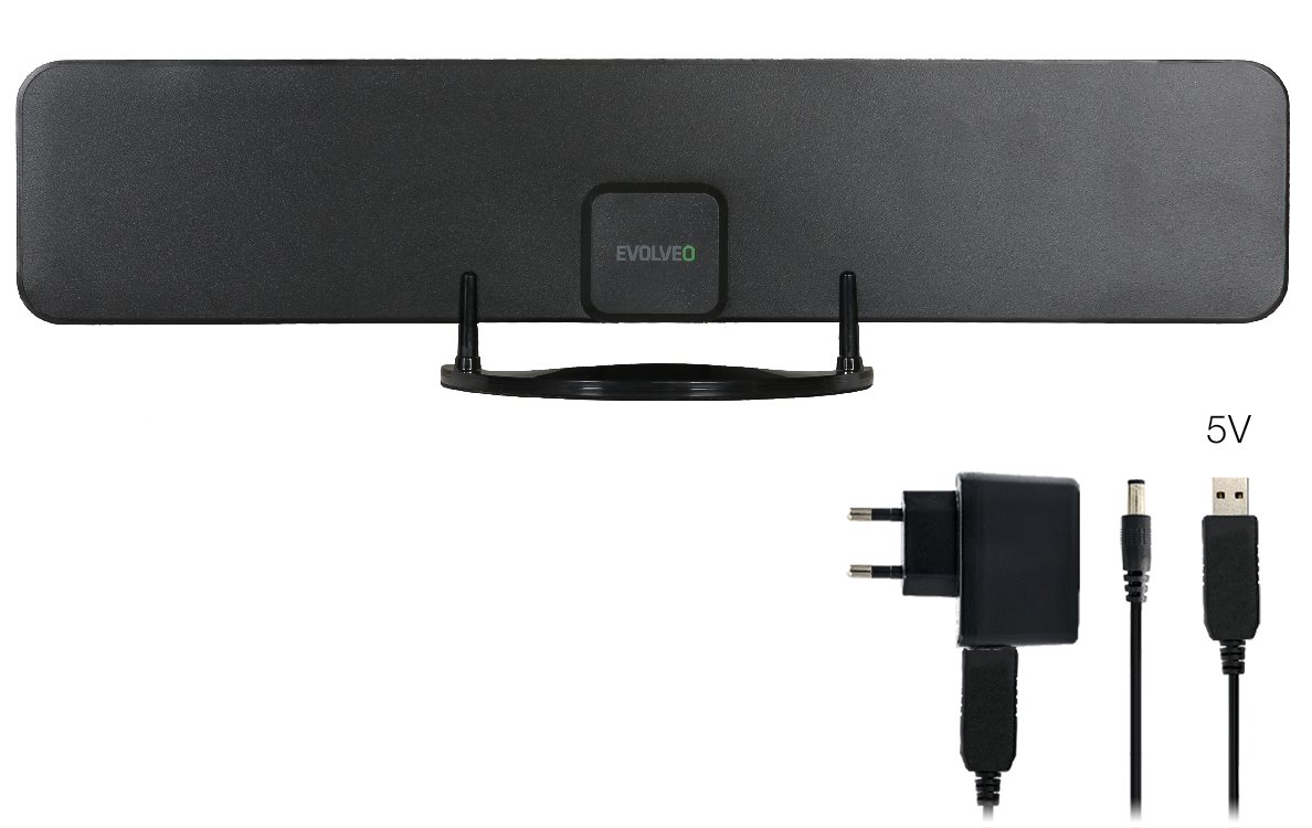 EVOLVEO Xany 2B LTE 230 / 5 V, 43 dBi aktív beltéri antenna DVB-T/T2, LTE szűrő