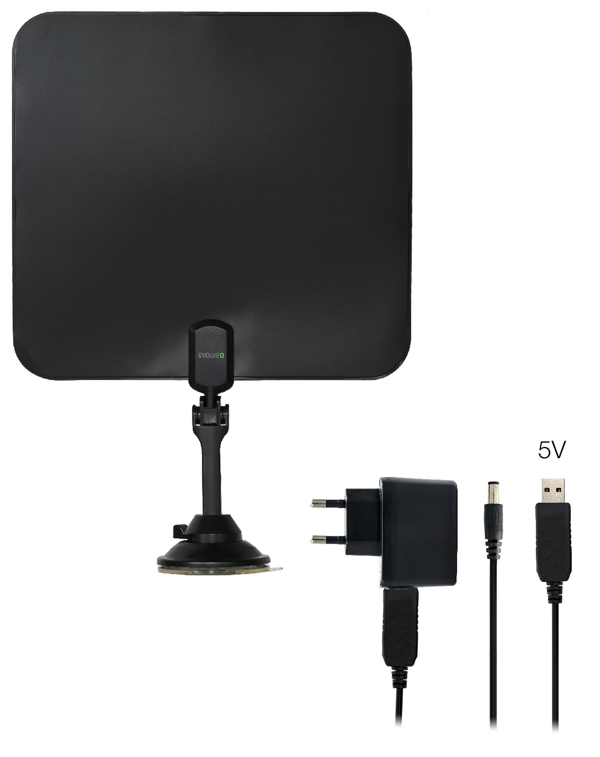 EVOLVEO Xany 2C LTE 230 / 5 V, 41 dBi aktív beltéri antenna DVB-T/T2, LTE szűrő