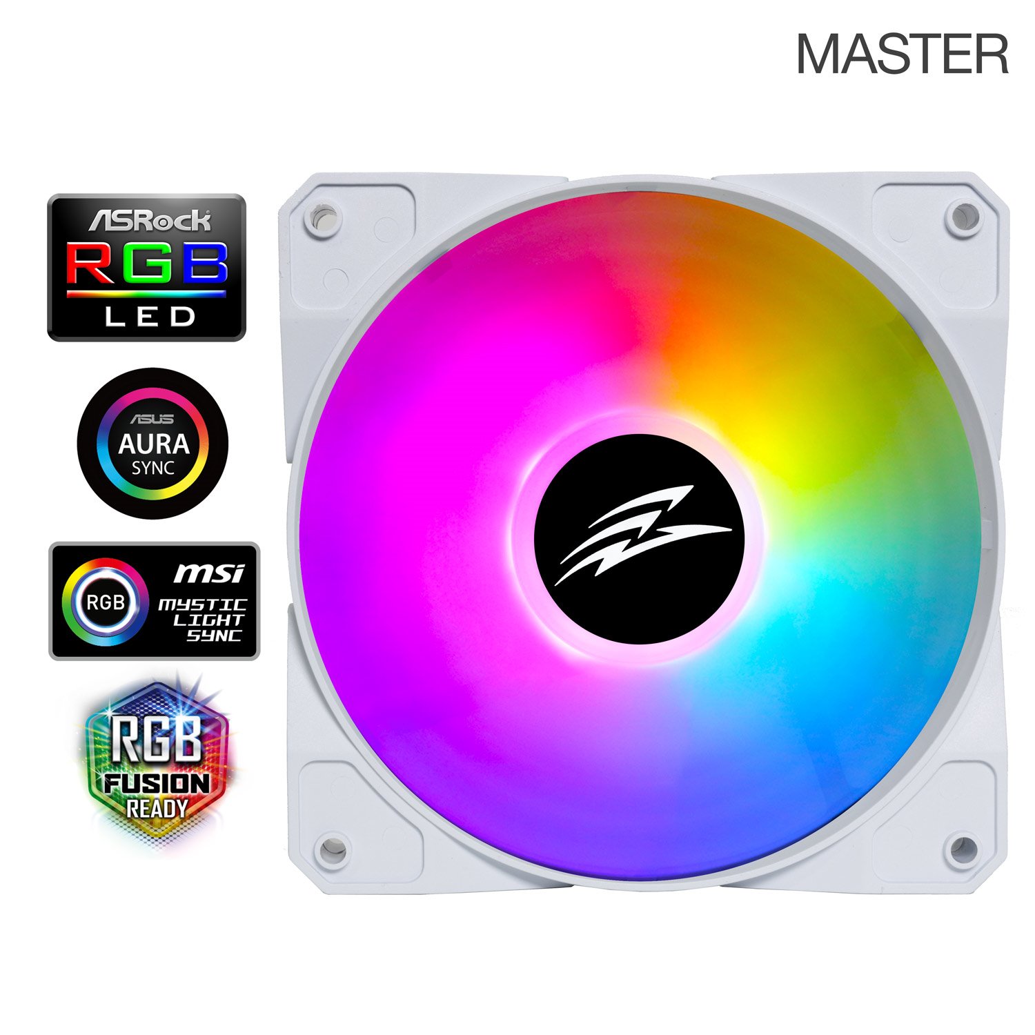 EVOLVEO 12FMW ventilátor 120mm, ARGB, fehér keret, master