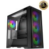 EVOLVEO Rhino, eATX/ATX ház, 4x ARGB ventilátor 120 mm, oldalsó panel edzett üveg + rácsos elülső panel
