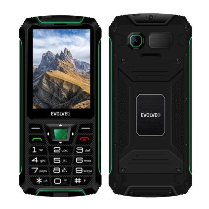 EVOLVEO StrongPhone W4, telefon impermeabil și rezistent, Dual SIM, negru-verde