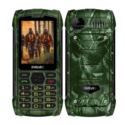 EVOLVEO StrongPhone H1, telefon impermeabil și rezistent, Dual SIM, camuflaj de vânătoare