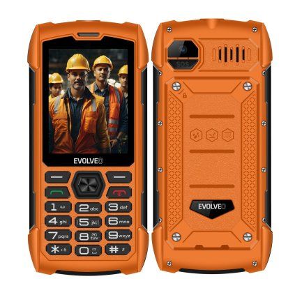 EVOLVEO StrongPhone H1, telefon impermeabil și rezistent, Dual SIM, portocaliu