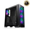 EVOLVEO Ptero Q2G, carcasă ATX gaming, 4x ventilatoare ARGB, panel frontal+lateral sticlă, negru