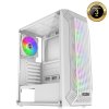 EVOLVEO Xenon, carcasă ATX, 4 ventilatoare ARGB 120 mm, panou frontal cu plasă pentru fluxul de aer, alb