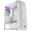 EVOLVEO Xenon, carcasă ATX, 4 ventilatoare ARGB 120 mm, panou frontal cu plasă pentru fluxul de aer, alb