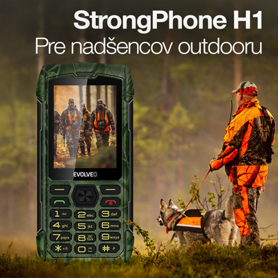 EVOLVEO StrongPhone H1, vodotesný odolný Dual SIM telefón, lovecká kamufláž