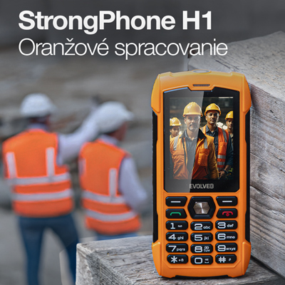 EVOLVEO StrongPhone H1, vodotesný odolný Dual SIM telefón, oranžová