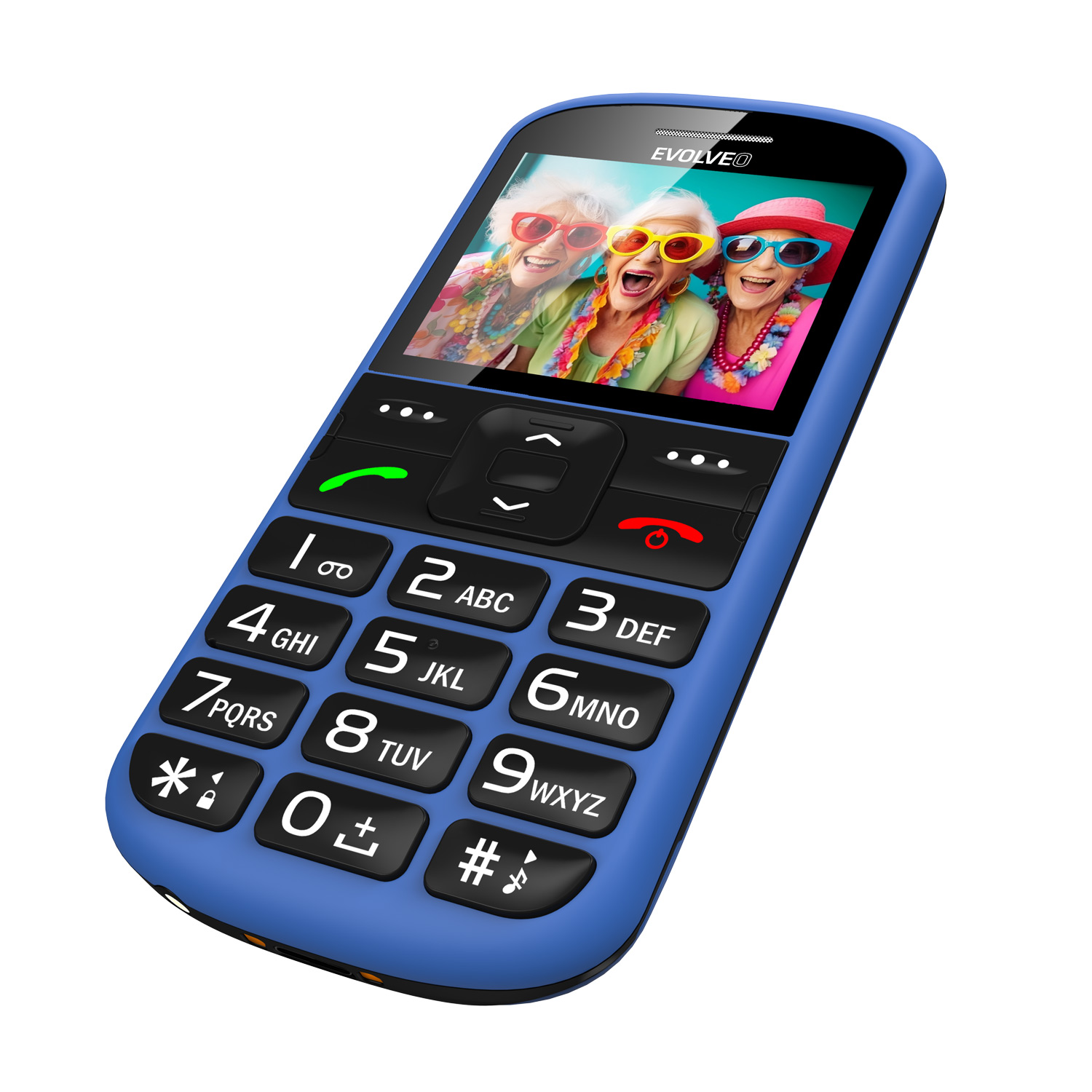 EVOLVEO EasyPhone XS, mobilný telefón pre seniorov, modrý