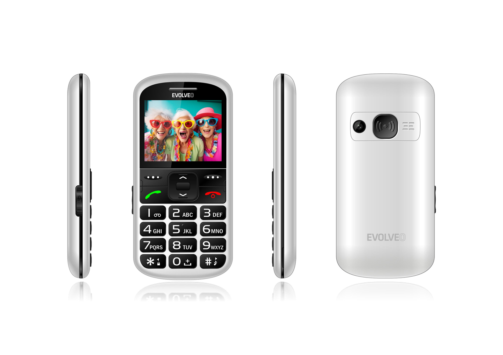 EVOLVEO EasyPhone XS, mobilný telefón pre seniorov, biely