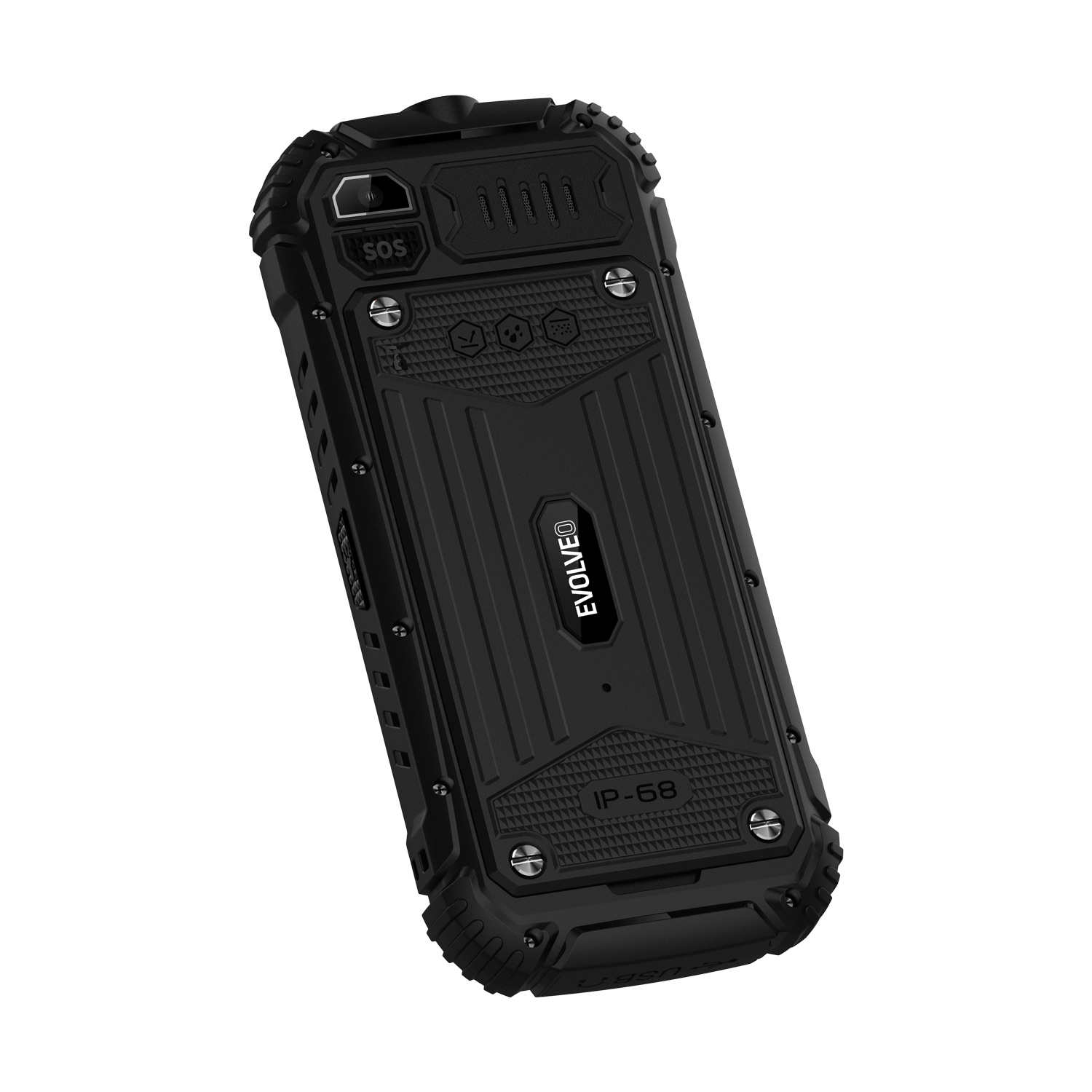 EVOLVEO StrongPhone Q1, vodeodolný odolný telefón Dual SIM, čierná
