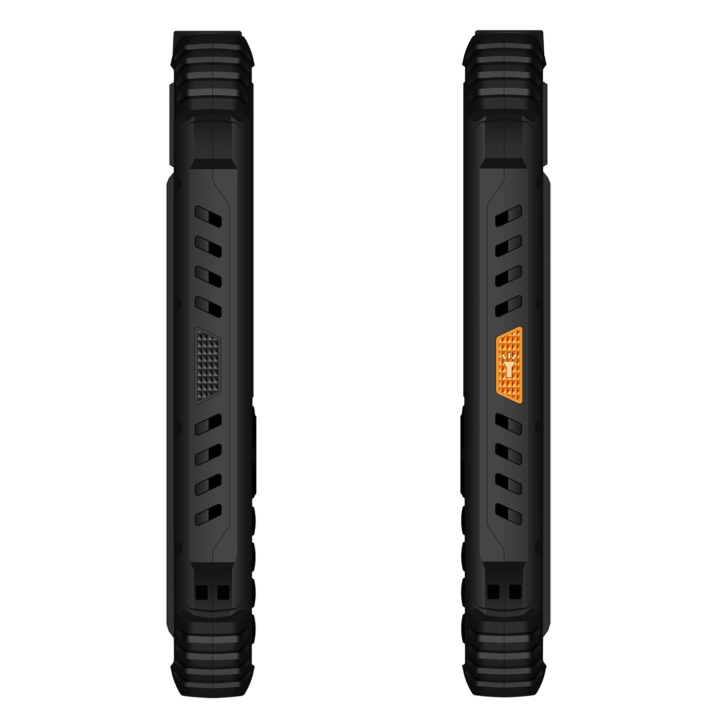 EVOLVEO StrongPhone Q1, vodeodolný odolný telefón Dual SIM, čierna a oranžová farba