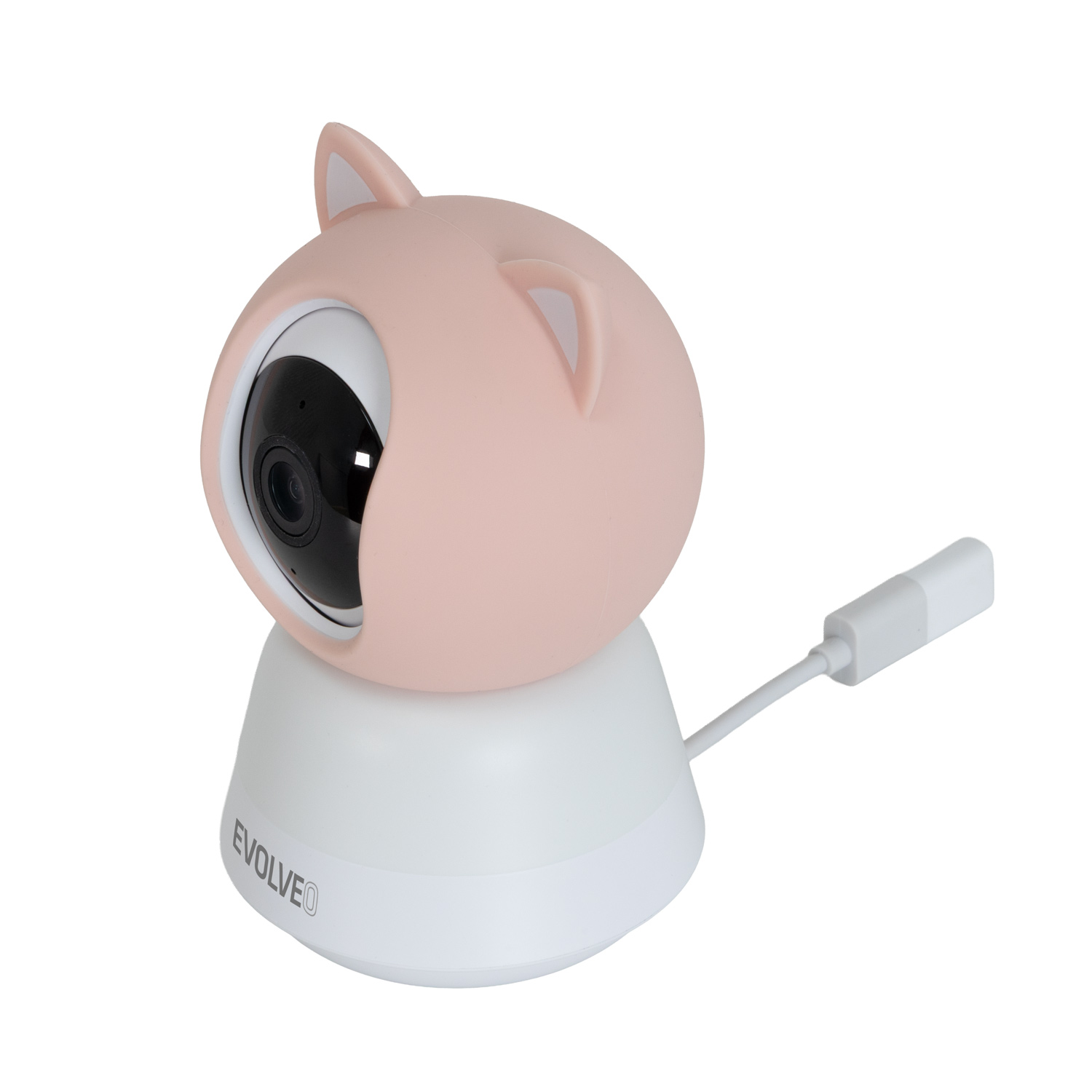 EVOLVEO Baby Monitor LUX- Inteligentný 360° video monitor s nočným videním, detekciou plaču a pohybu, ružový