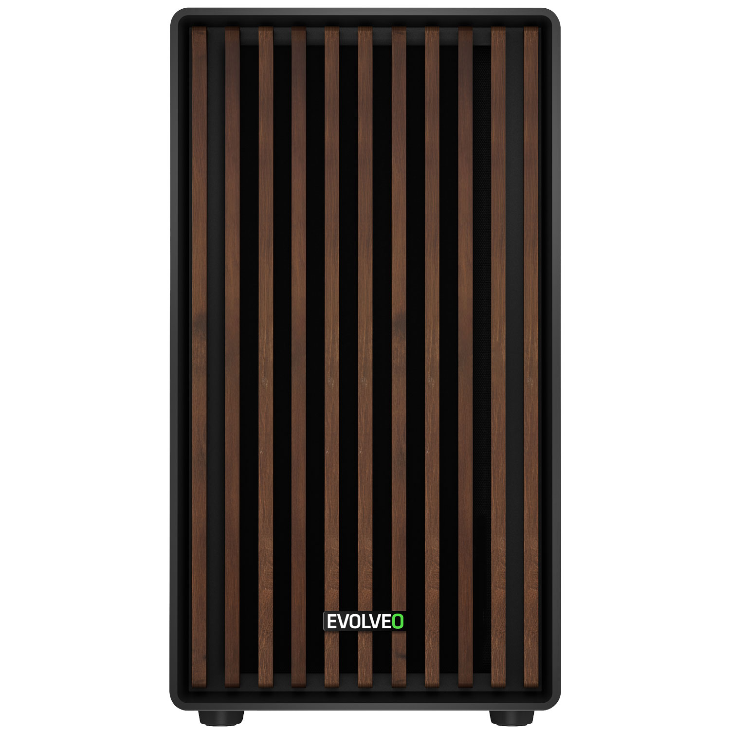 EVOLVEO Panthera, mATX skriňa, 3x ARGB 120 mm ventilátor, drevený predný panel + sklenený bočný panel