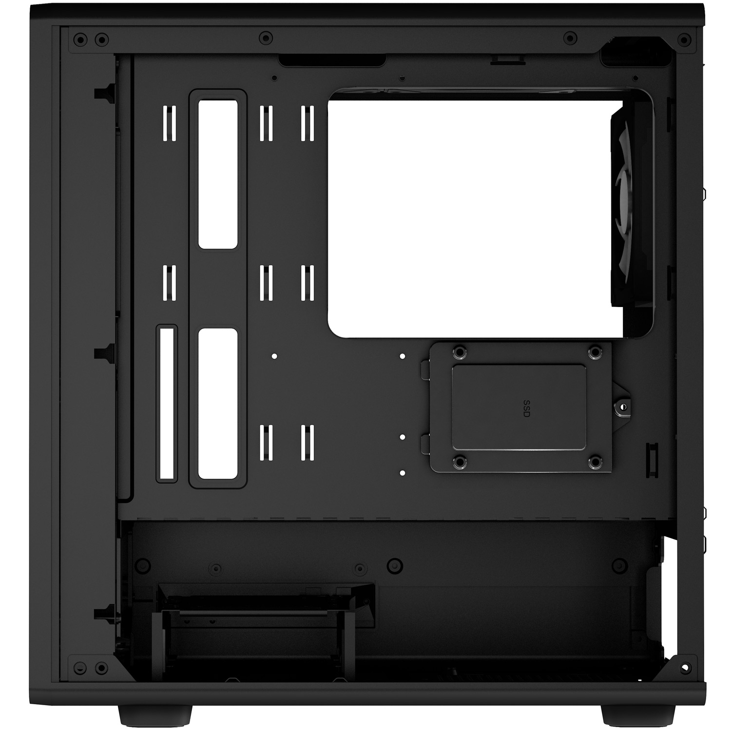 EVOLVEO Panthera, mATX skriňa, 3x ARGB 120 mm ventilátor, drevený predný panel + sklenený bočný panel