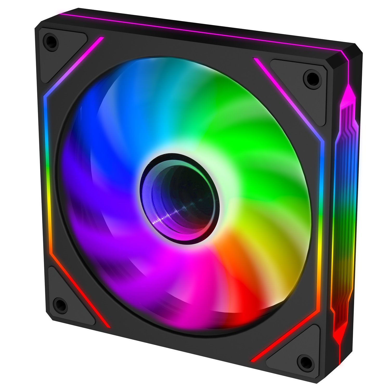 E-shop EVOLVEO 120UX-M, ventilátor, 120 mm, 4-pinový JST-SM, ARGB, master, čierny