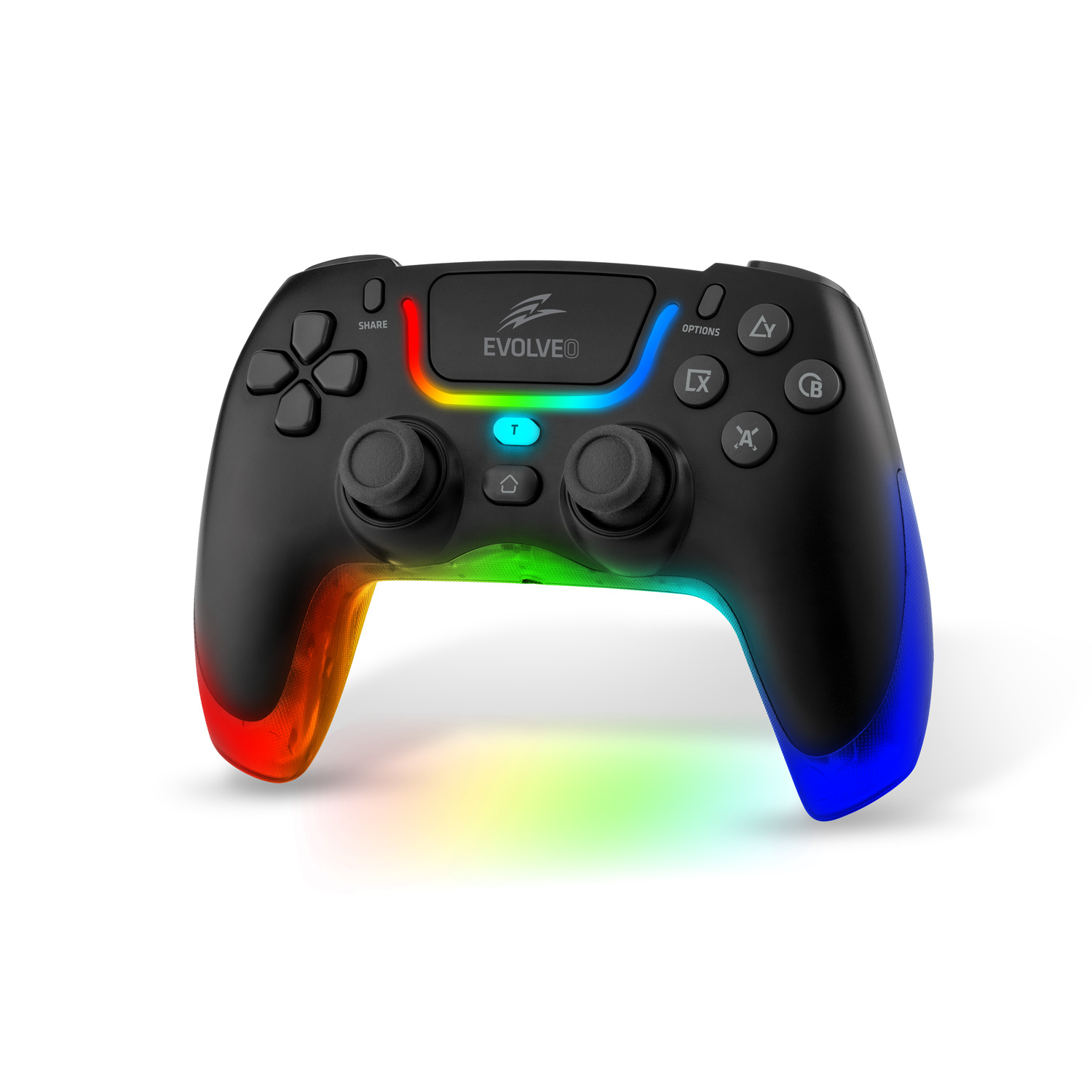 EVOLVEO Ptero2, bezdrôtový a káblový gamepad pre PC, PS3/4/5, iOS, Android, Switch, čierny