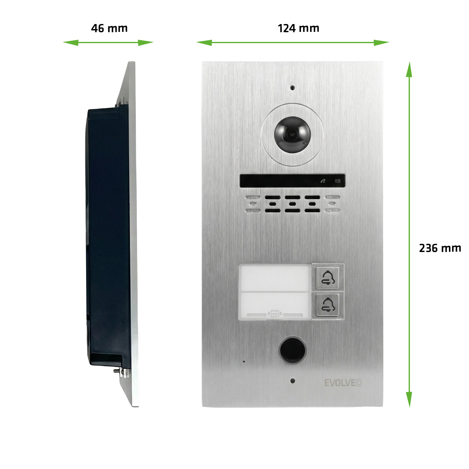 EVOLVEO DoorPhone ID-2, 2-vodičový videovrátnik pre dva byty s RFID,s podporou kamery ONVIF