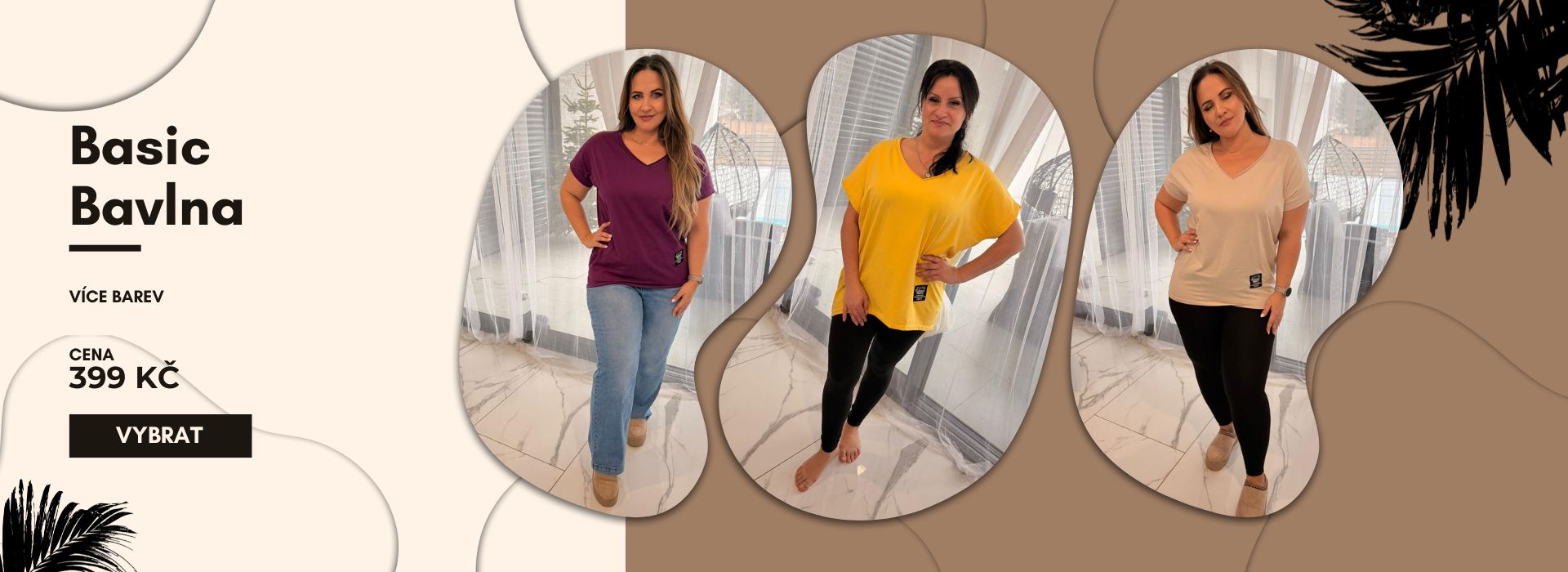 Bavlněné trika v několika barvách