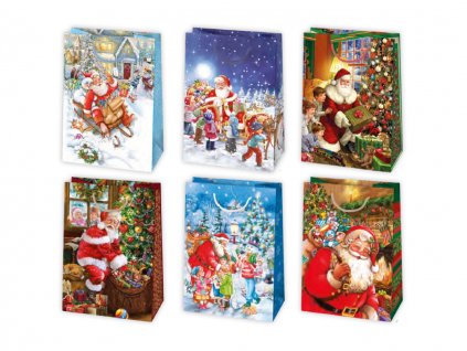 Vianočná darčeková taška Santa - veľkosť F5