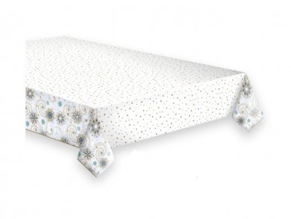 Obrus papierový 120x180cm - Strieborné vločky